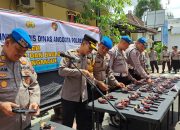 Polres Nganjuk, Lakukan Pemeriksaan Berkala Revolver, Pistol dan Amunisi