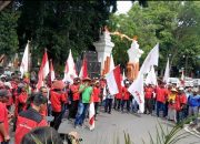 FPMN Lakukan Aksi Unjuk Rasa Terkait Pupuk Subsidi di Pendopo Pemkab Nganjuk