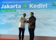 Penerbangan Perdana Pesawat Citilink di Bandara Internasional Dhoho Kediri