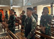 Satgas Yonif 509 Kostrad Laksanakan Ibadah di Gereja Bersama Masyarakat Papua