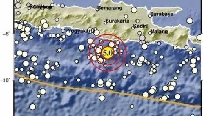 Gempa Bumi Magnitudo 5,0 Mengguncang Pacitan Jawa Timur