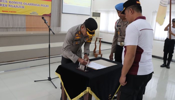 Pengurus dan Struktur Baru Komite Olahraga Polri Polres Nganjuk Resmi Dilantik